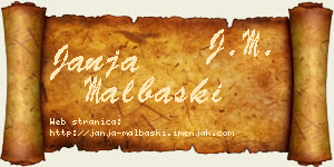 Janja Malbaški vizit kartica